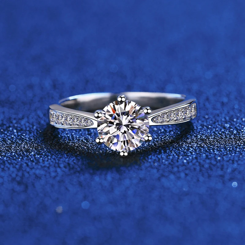 NeeTim Real 3 Carat Moissanite Wedding Ring for Women 925 Sterling Silver Round Brilliant Sparkling Engagement Rings Gift