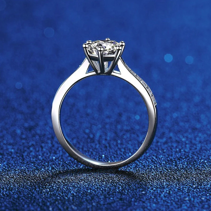 NeeTim Real 3 Carat Moissanite Wedding Ring for Women 925 Sterling Silver Round Brilliant Sparkling Engagement Rings Gift