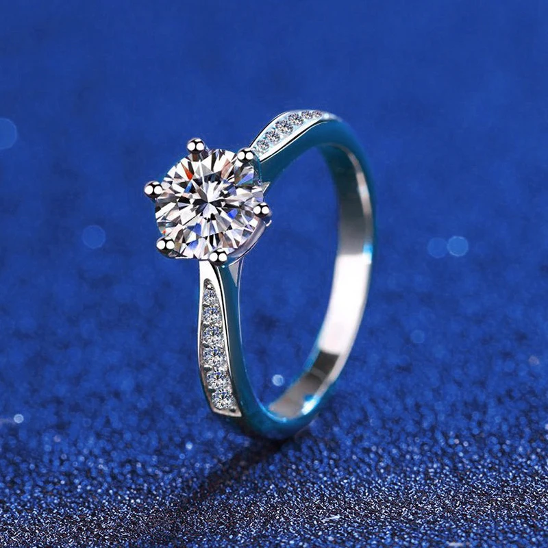 NeeTim Real 3 Carat Moissanite Wedding Ring for Women 925 Sterling Silver Round Brilliant Sparkling Engagement Rings Gift