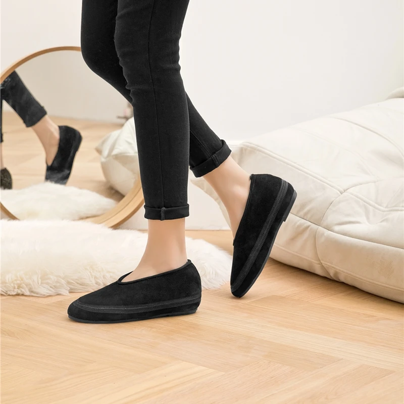 AIYUQI Flat Snow Boots Women's Genuine Leather 2025 Large Size Non-slip Women's Winter Shoes Comfortable Warm Women Ankle Boots