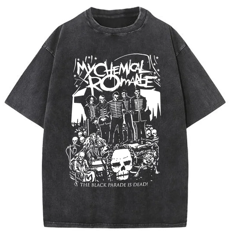Summer My Chemical Romance Mcr Dead Men's T-Shirt Black Parade Punk Emo Rock Fashion Top Female Oversized T Shirt Clothing