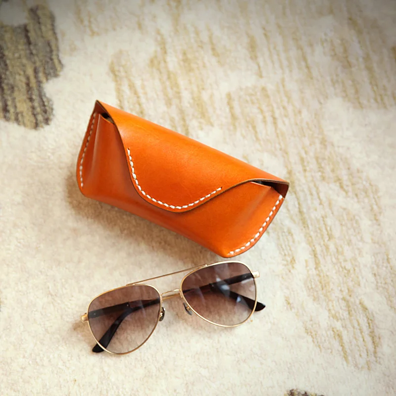 Genuine Cowhide Leather Glasses Case Magnet Sunglasses Holder Eyewear Accessories Organizer Eyeglass Reading Glasses Storage Box