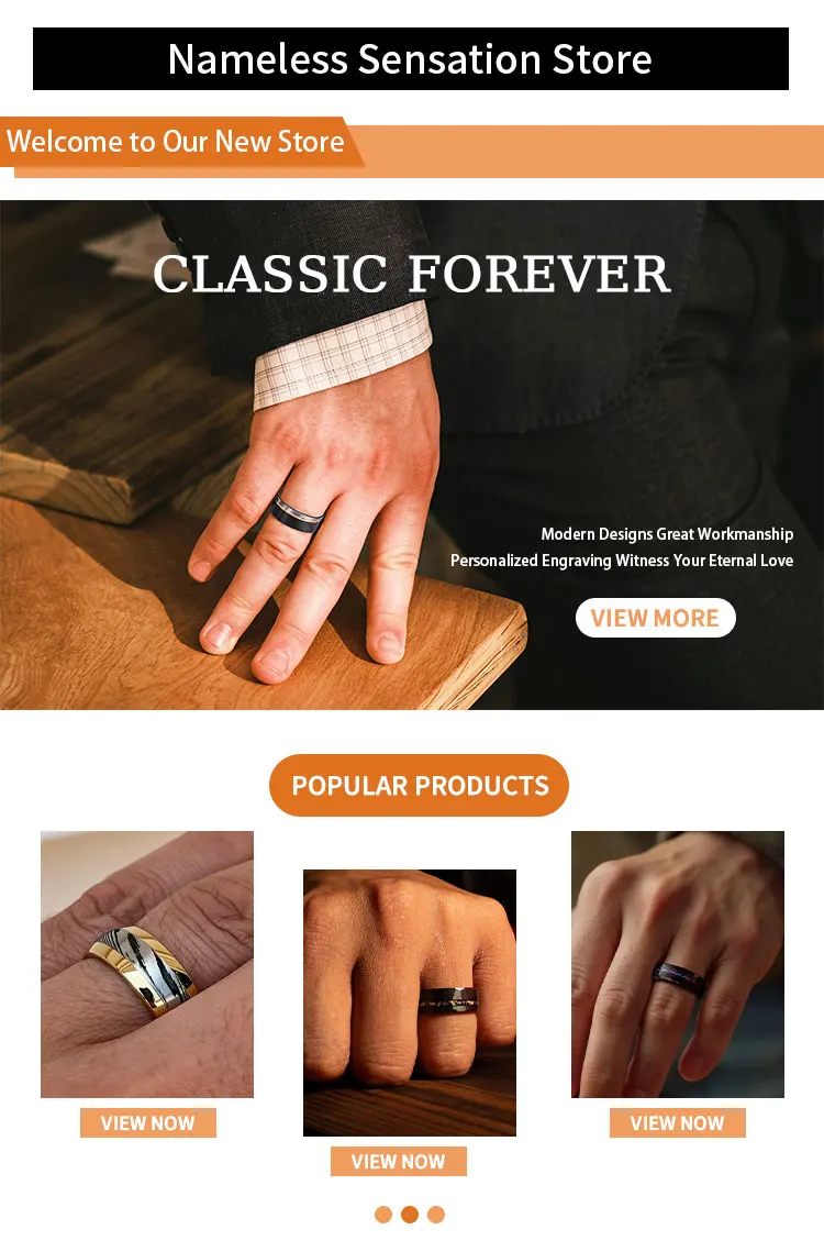 8mm Black Hammered Whiskey Barrel Ring, Wedding Band Ring for Men, Wooden Tungsten Engagement Ring, Unique Gift for Boyfriend。