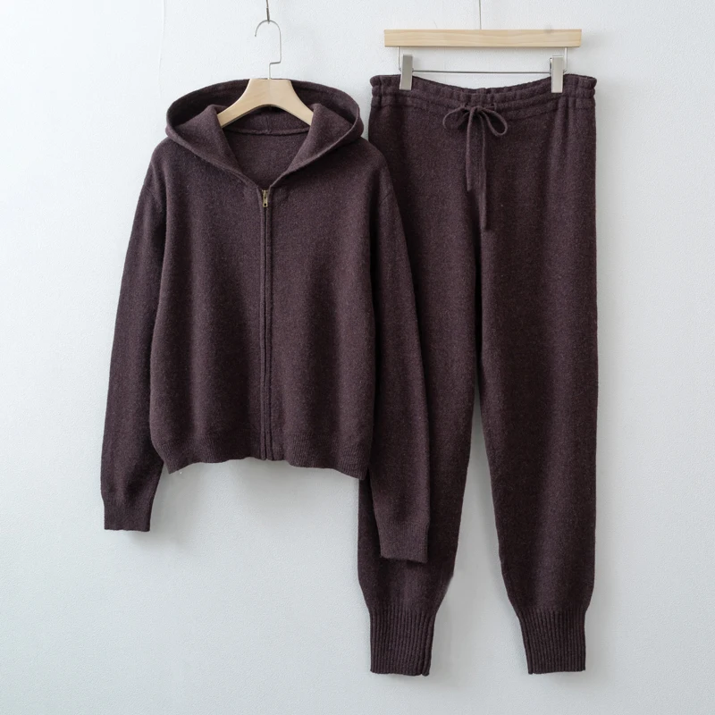 2015 Women Wool Cardigan Pants Sets Knit clothes
