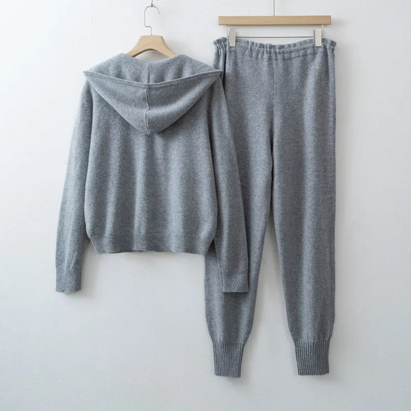 2015 Women Wool Cardigan Pants Sets Knit clothes