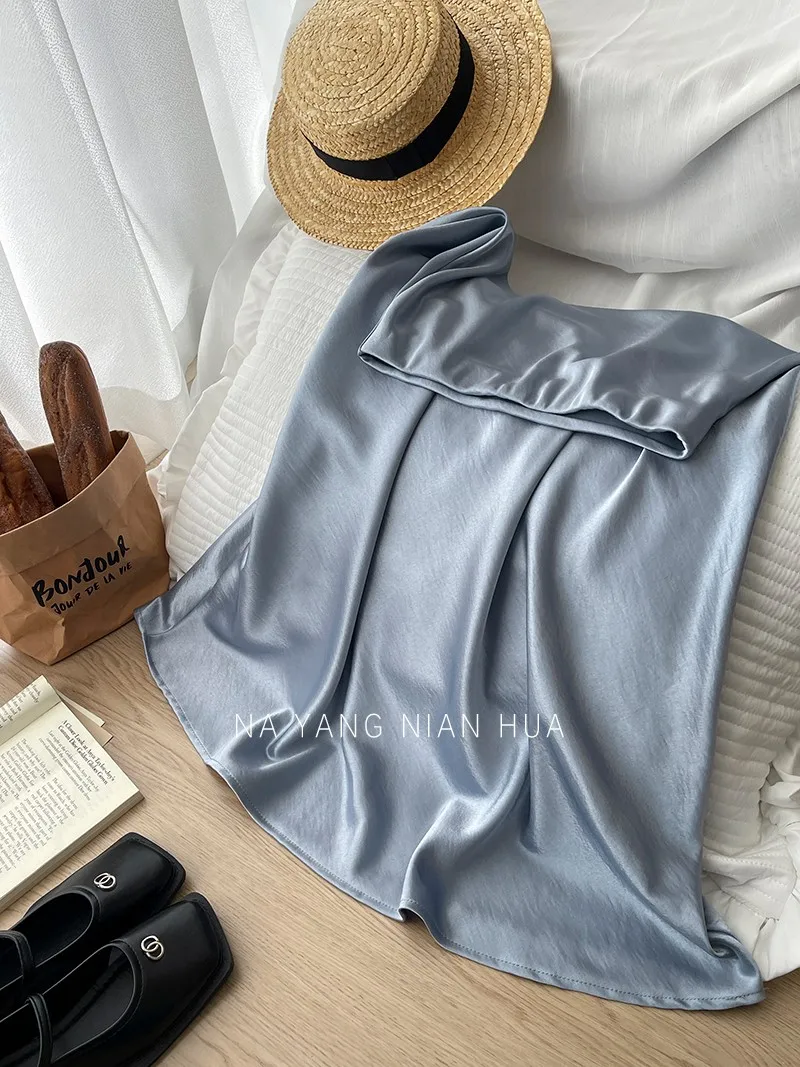 Beiyingni French Vintage Women's Satin Skirt Elegant Luxury New Fashion Slim Fit Office Ladies Mermaid Skirts Temperament Casual