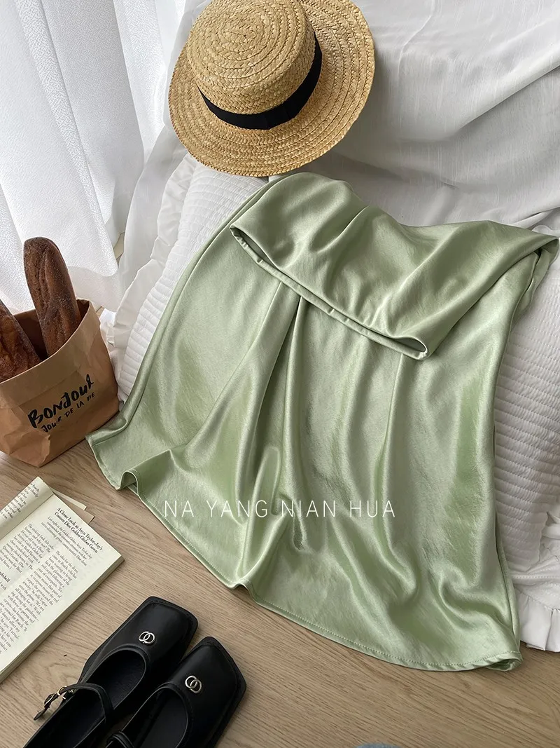 Beiyingni French Vintage Women's Satin Skirt Elegant Luxury New Fashion Slim Fit Office Ladies Mermaid Skirts Temperament Casual