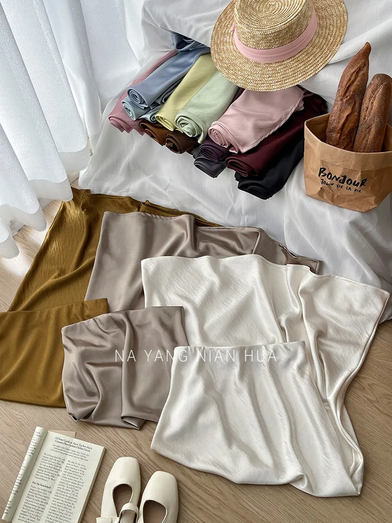 Beiyingni French Vintage Women's Satin Skirt Elegant Luxury New Fashion Slim Fit Office Ladies Mermaid Skirts Temperament Casual