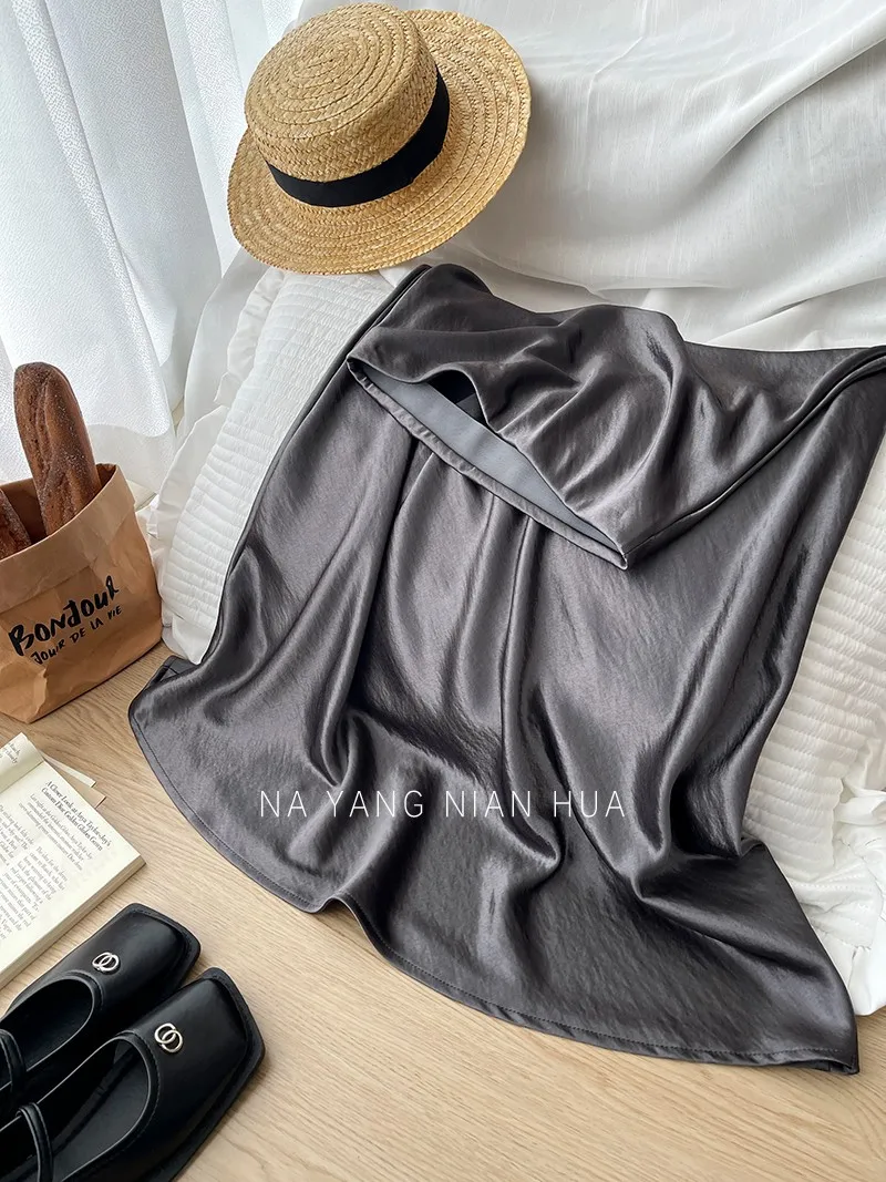 Beiyingni French Vintage Women's Satin Skirt Elegant Luxury New Fashion Slim Fit Office Ladies Mermaid Skirts Temperament Casual