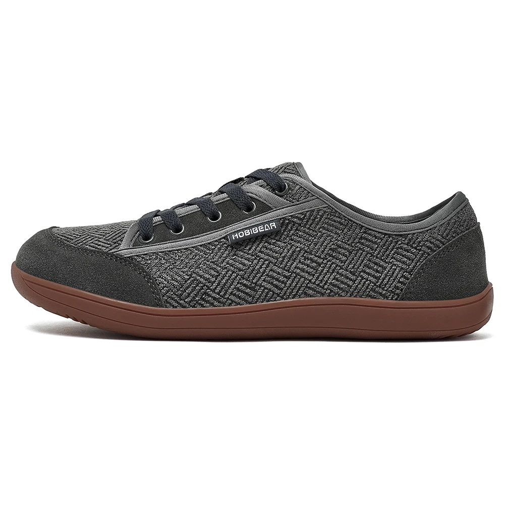 HOBIBEAR Barefoot Shoes Mens Womens | Zero Drop | Wide Toe | Minimalist Cowhide Leather Lace Up Fashion Sneakers