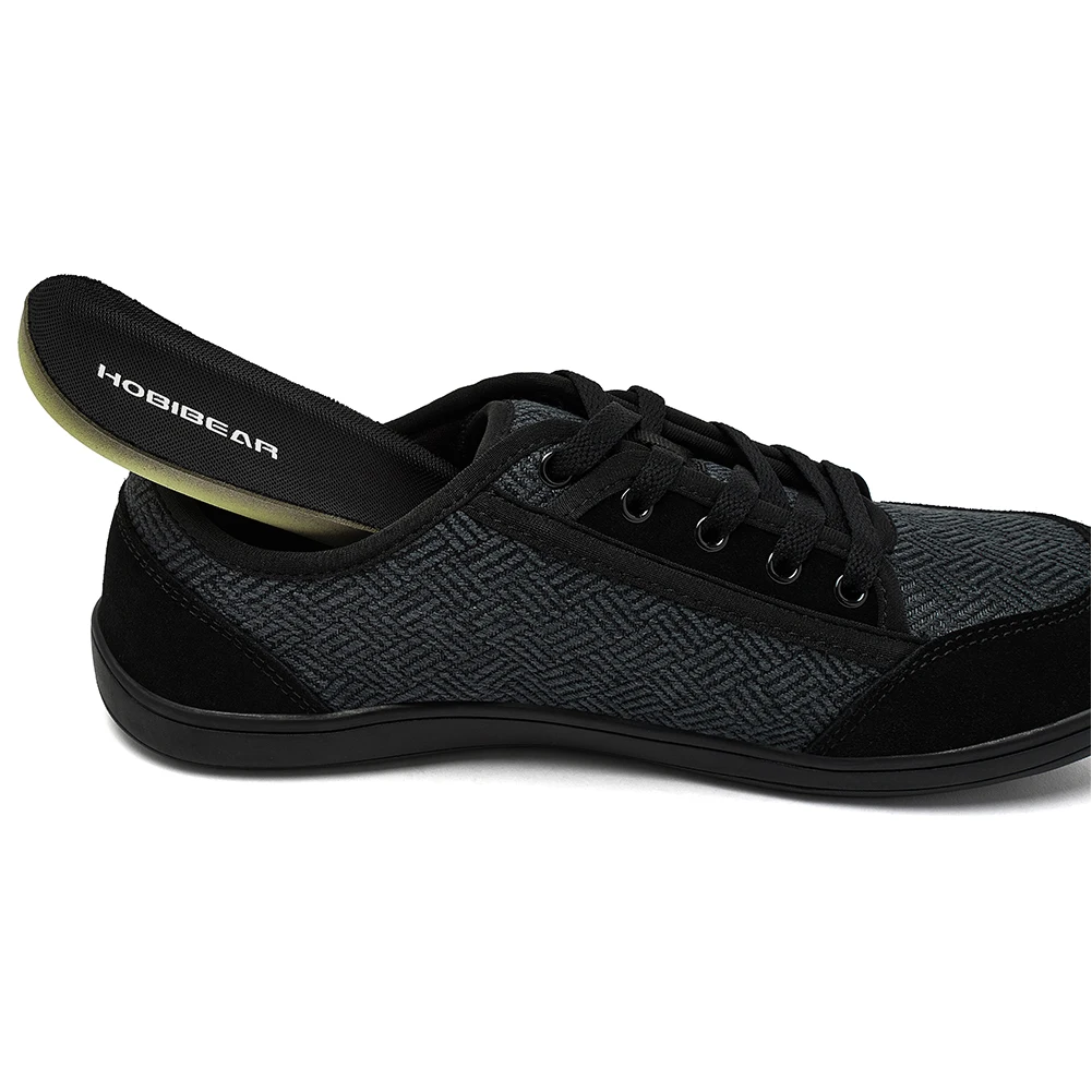 HOBIBEAR Barefoot Shoes Mens Womens | Zero Drop | Wide Toe | Minimalist Cowhide Leather Lace Up Fashion Sneakers