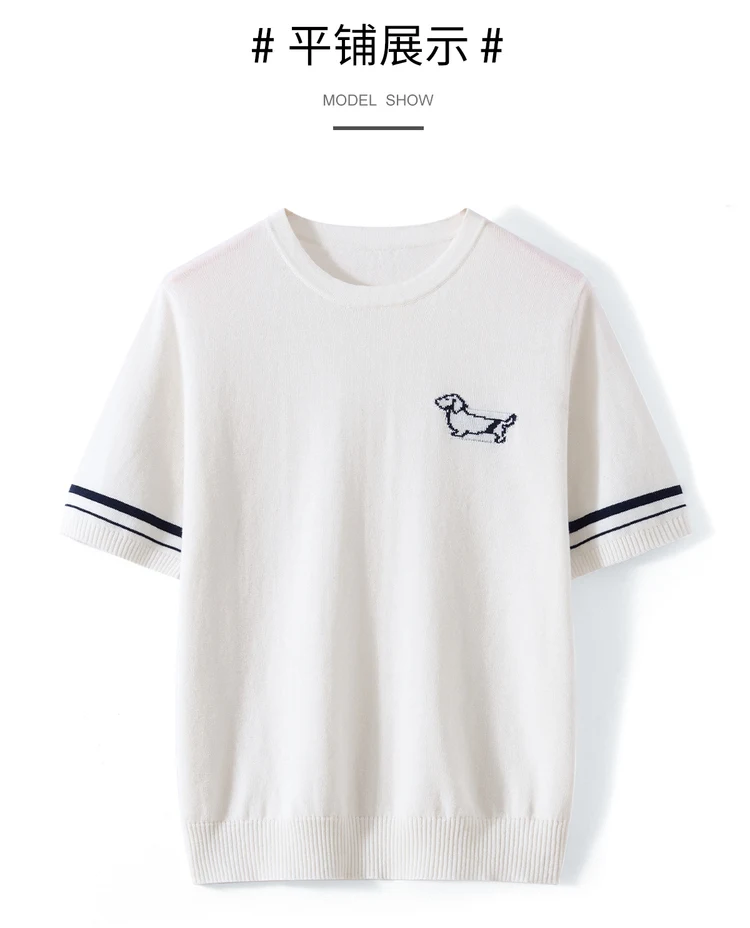 WinvyNee Spring Summer Women‘s 100% Cotton T Shirts Short Sleeve Top Y2k O Neck Dog Casual Pullover Basic Clothing Top ZA1523014