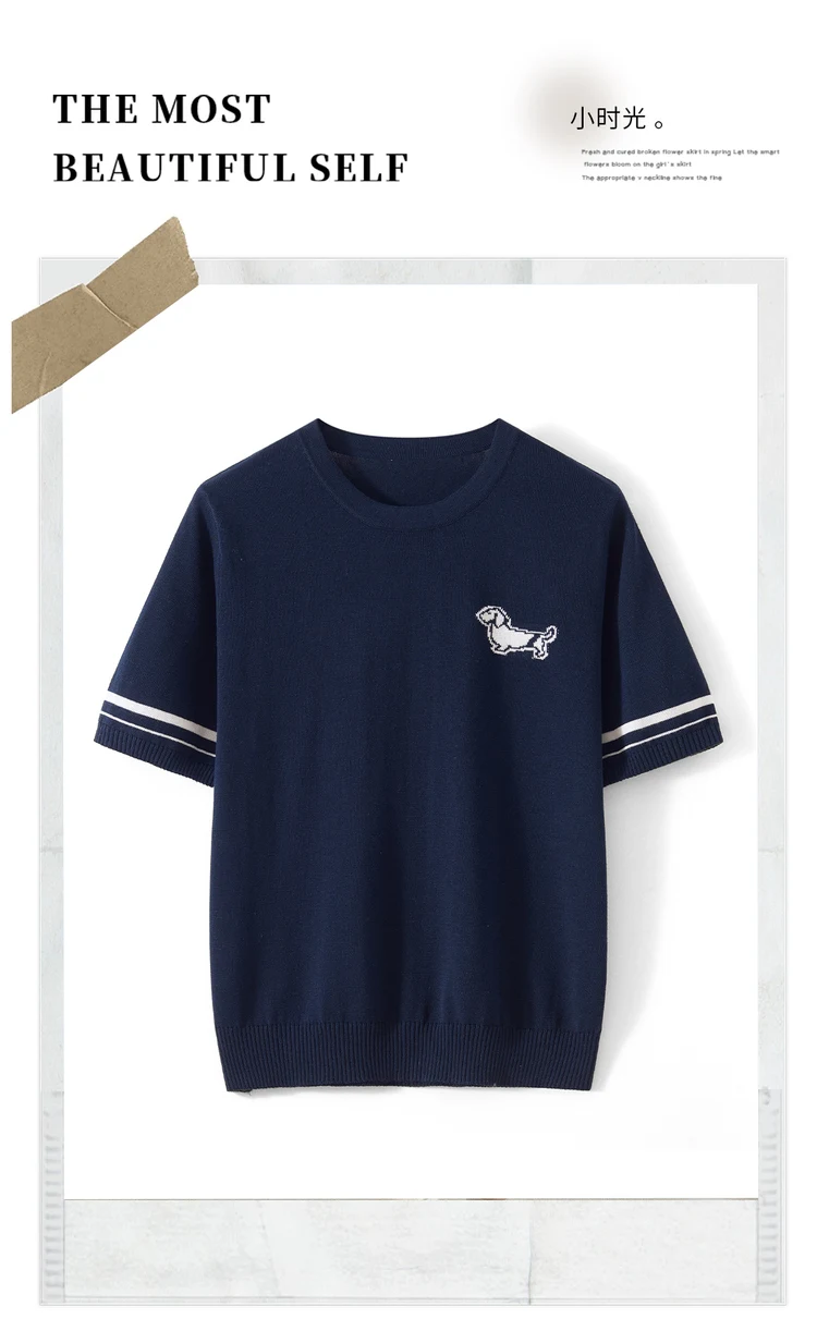 WinvyNee Spring Summer Women‘s 100% Cotton T Shirts Short Sleeve Top Y2k O Neck Dog Casual Pullover Basic Clothing Top ZA1523014