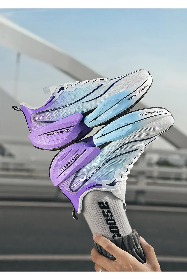 Men's Carbon Plate Sneakers Breathable Marathon Athletic Running Shoes 8PRO Fitness Outdoor Tennis Training Sports Shoes Women