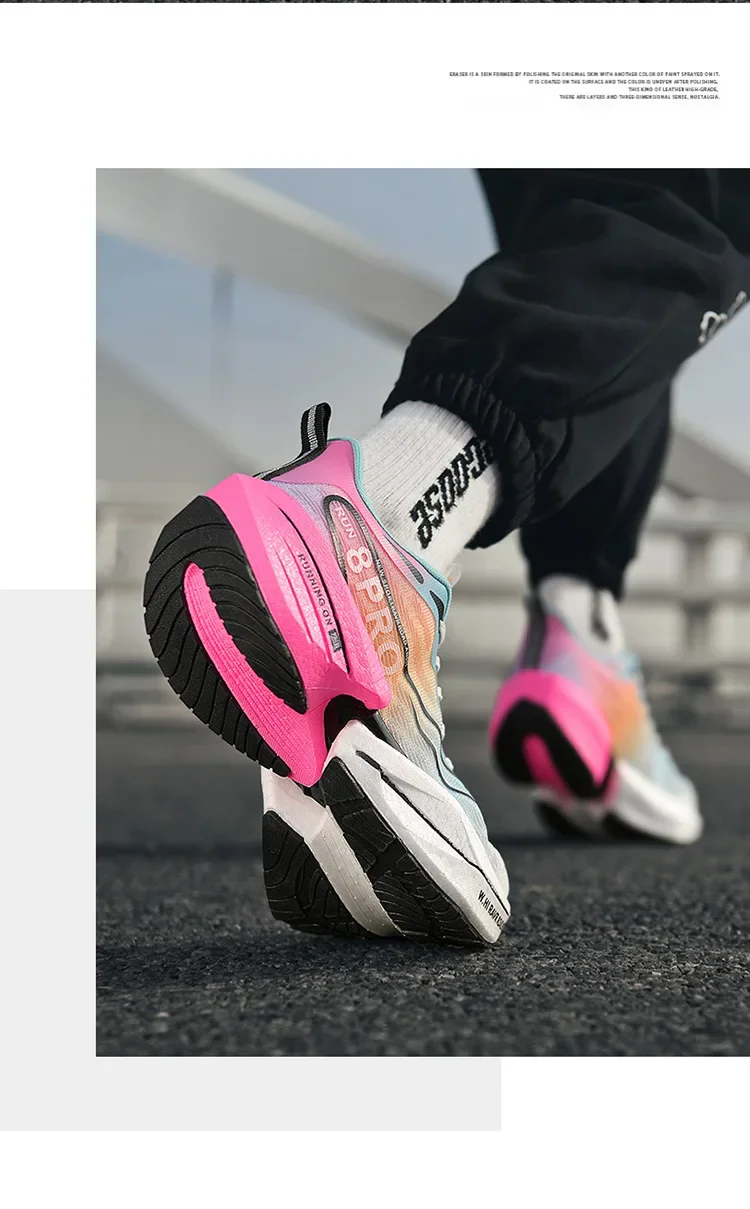Men's Carbon Plate Sneakers Breathable Marathon Athletic Running Shoes 8PRO Fitness Outdoor Tennis Training Sports Shoes Women