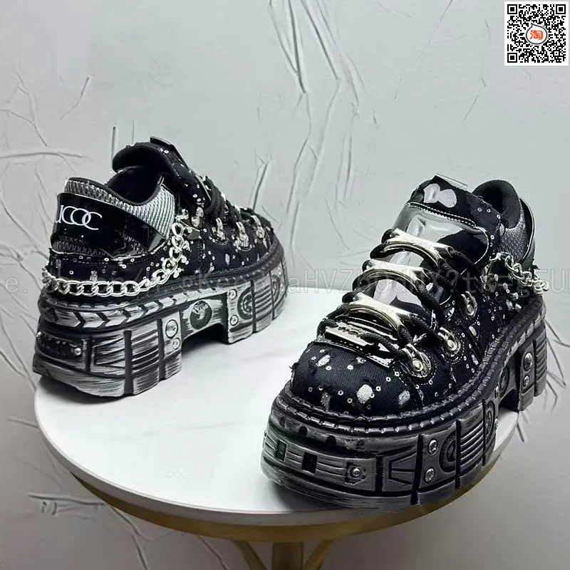2026 Summer New Men's Punk Style Platform Heightening Niche Personality Fried Street Fashion Dad Shoes