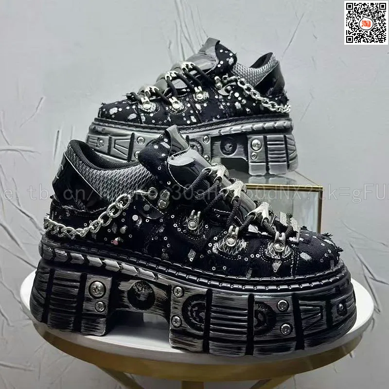 2026 Summer New Men's Punk Style Platform Heightening Niche Personality Fried Street Fashion Dad Shoes