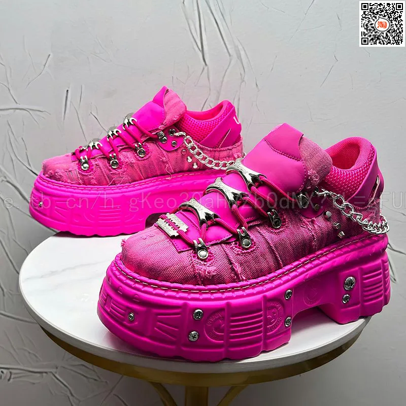 2026 Summer New Men's Punk Style Platform Heightening Niche Personality Fried Street Fashion Dad Shoes