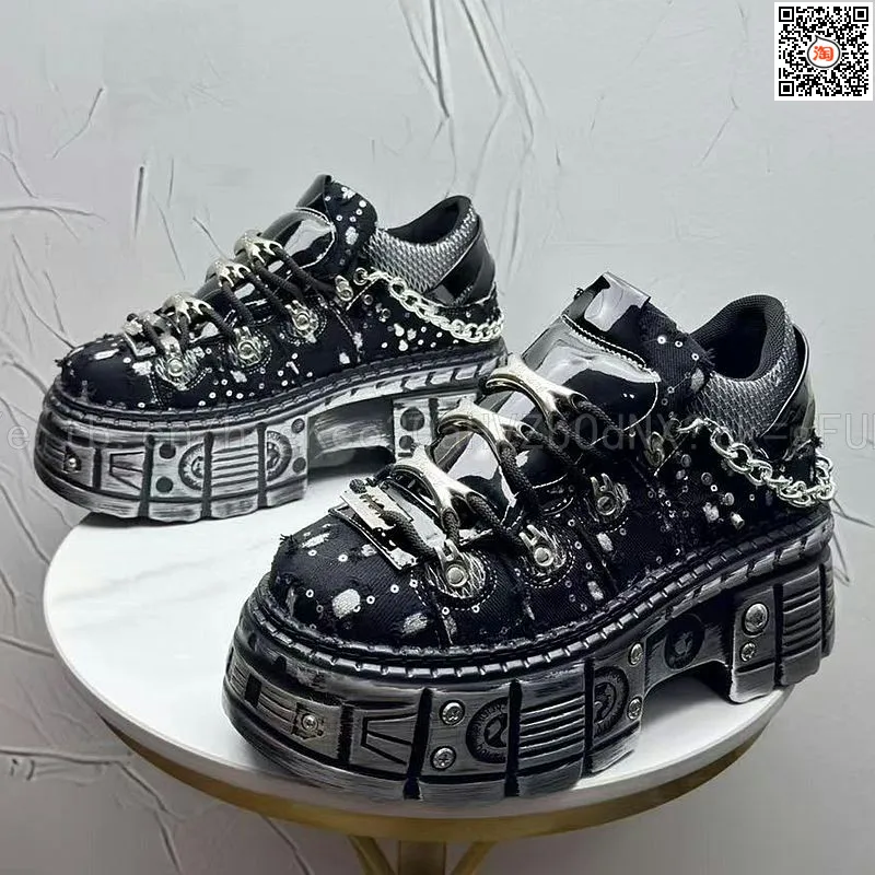 2026 Summer New Men's Punk Style Platform Heightening Niche Personality Fried Street Fashion Dad Shoes