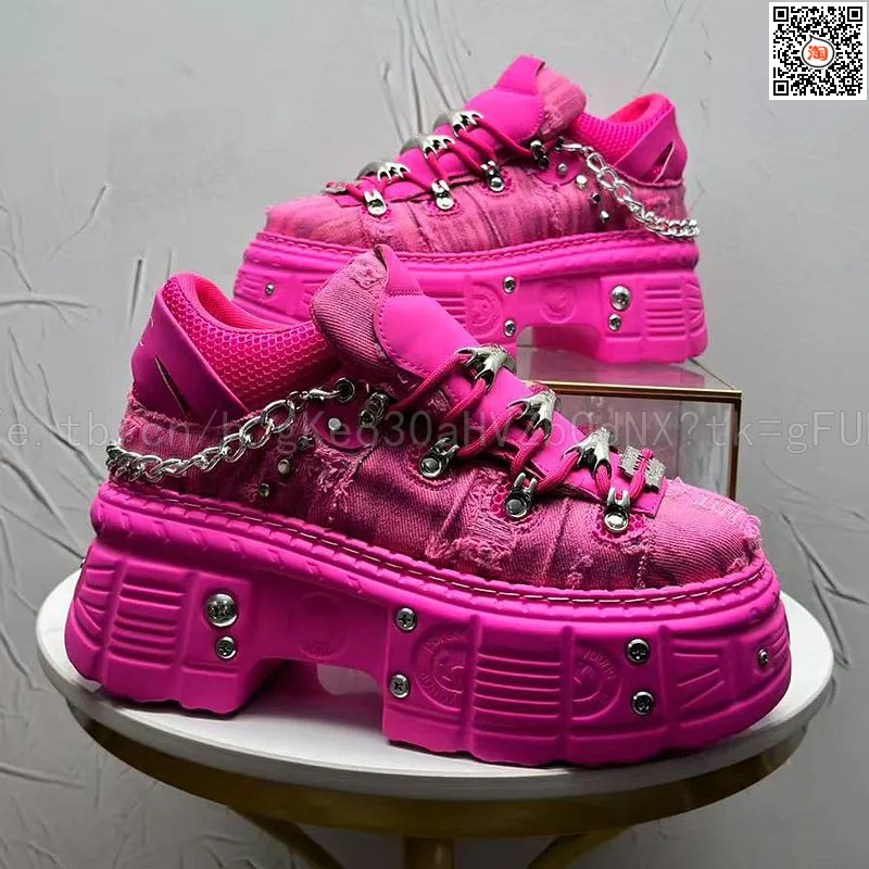 2026 Summer New Men's Punk Style Platform Heightening Niche Personality Fried Street Fashion Dad Shoes