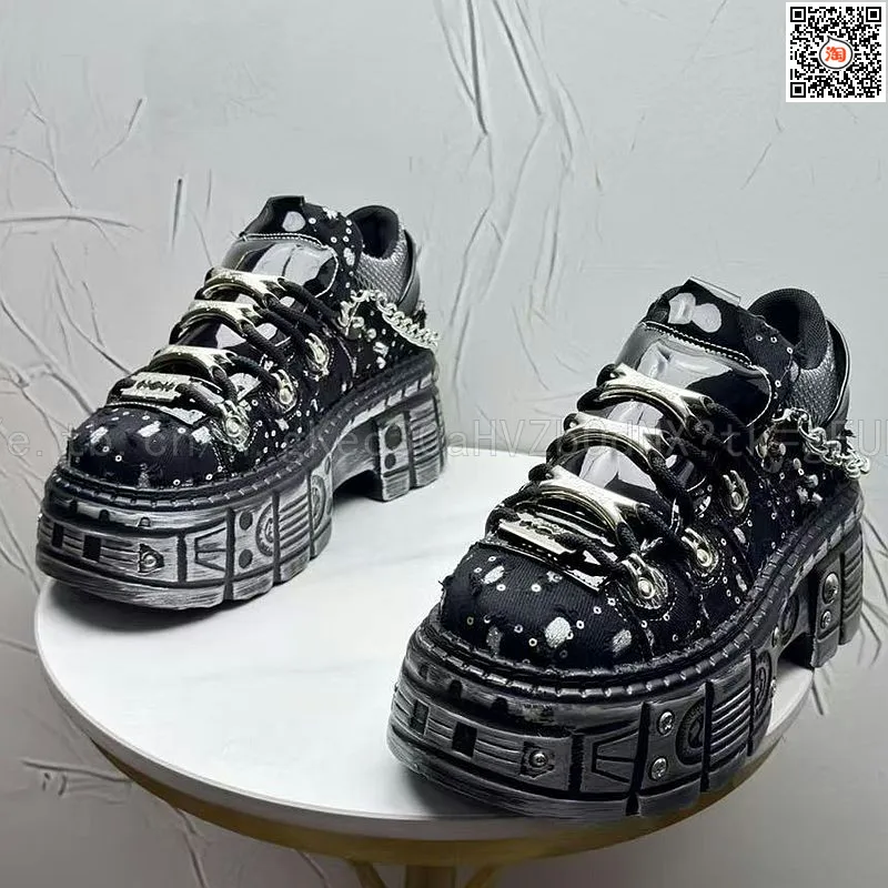 2026 Summer New Men's Punk Style Platform Heightening Niche Personality Fried Street Fashion Dad Shoes