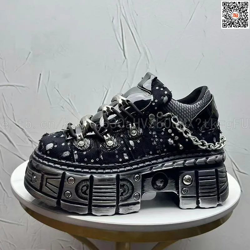 2026 Summer New Men's Punk Style Platform Heightening Niche Personality Fried Street Fashion Dad Shoes