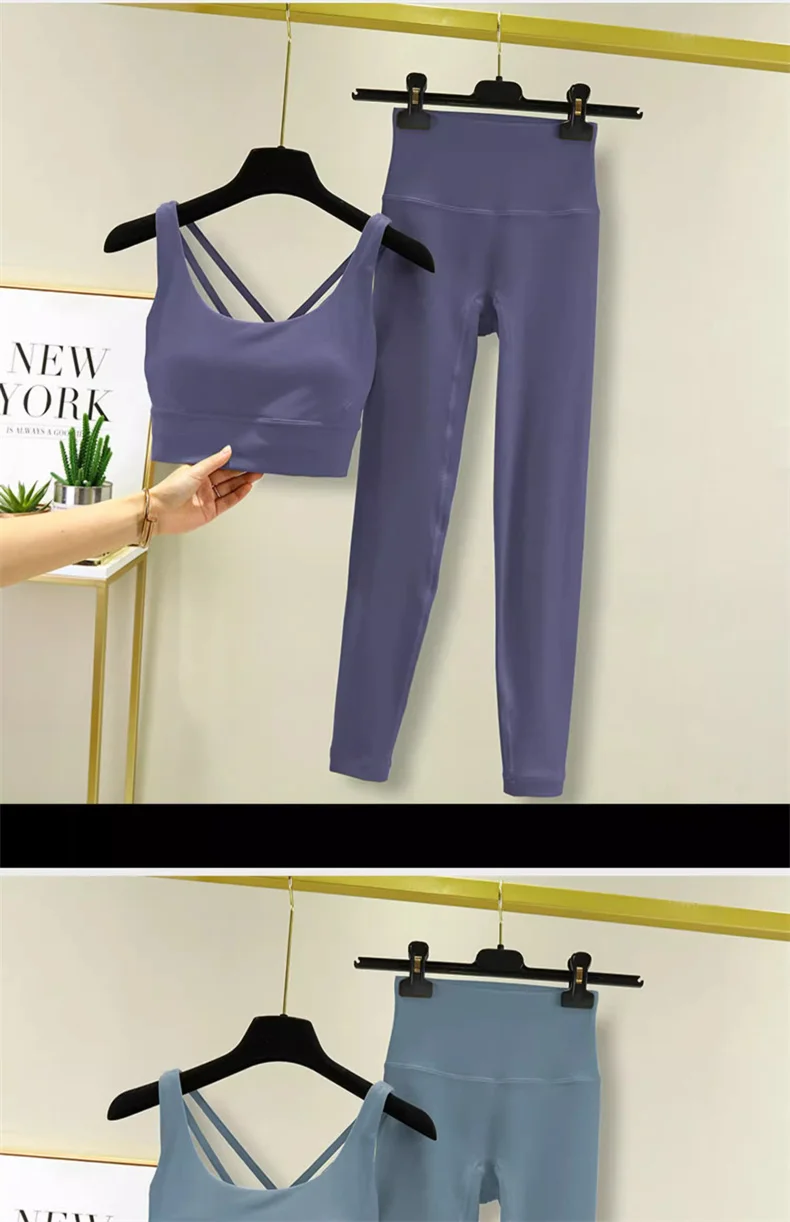 TRY TO BN Yoga Set 2 Piece Sport Bra High Waist Leggings Women's Tracksuit Fitness Tummy Control Squat Proof Workout Gym Clothes
