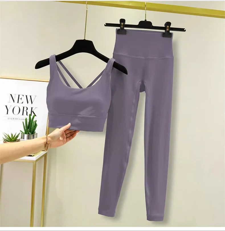TRY TO BN Yoga Set 2 Piece Sport Bra High Waist Leggings Women's Tracksuit Fitness Tummy Control Squat Proof Workout Gym Clothes