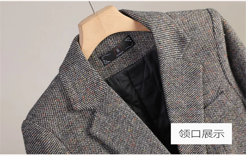 2026 New Women Long Sleeve Woolen Suit Jacket Autumn Winter Coat Ladies Office Wool Blazer Female Formal Blazer Thick Outerwear
