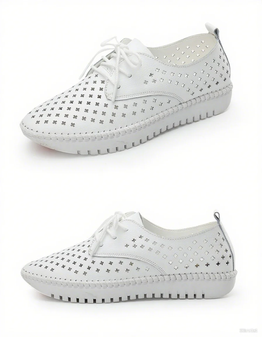 Genuine Leather ladies flats sneakers shoe Women casual loafers shoes female Hollow moccasins White Lace up canvas Boat shoes
