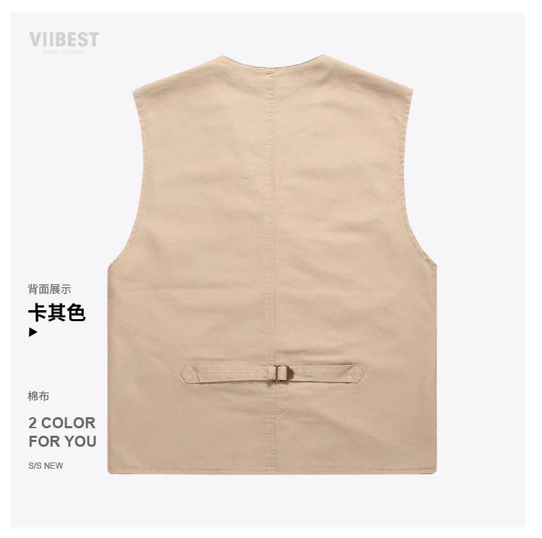 Men's Casual Denim Cotton Utility Vest Button Up Outdoor Pocketed Waistcoat Men Casual Slim Fit Sleeveless Jacket Vests Clothing