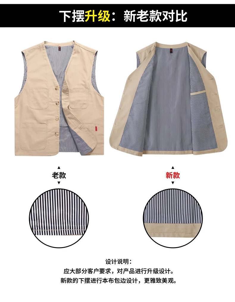 Men's Casual Denim Cotton Utility Vest Button Up Outdoor Pocketed Waistcoat Men Casual Slim Fit Sleeveless Jacket Vests Clothing