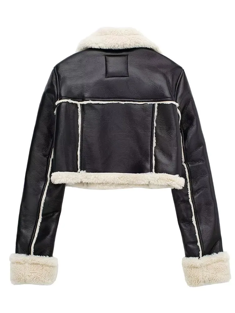Willshela Women Fashion Solid Front Zipper Jackets Vintage Lapel Neck Long Sleeves Female Chic Lady Outfits