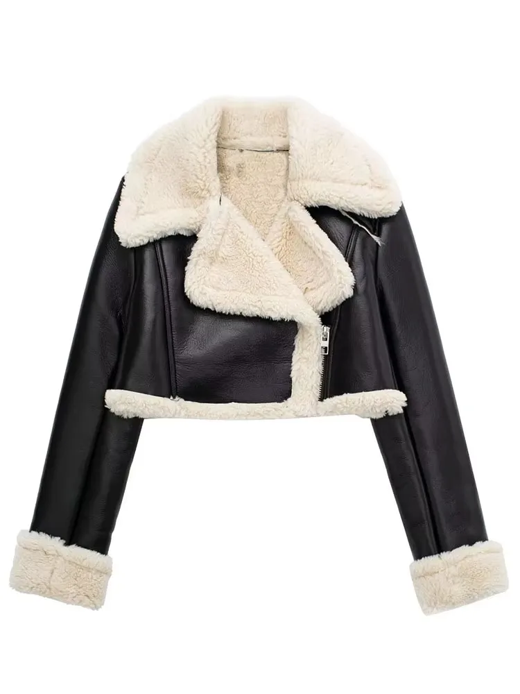 Willshela Women Fashion Solid Front Zipper Jackets Vintage Lapel Neck Long Sleeves Female Chic Lady Outfits