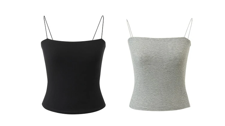 Amii Women's Tank 2026 Summer Stretch Slim Fit Crop Knit Spaghetti Strap Top Casual Versatile Sleeveless Vest For Women 12622088
