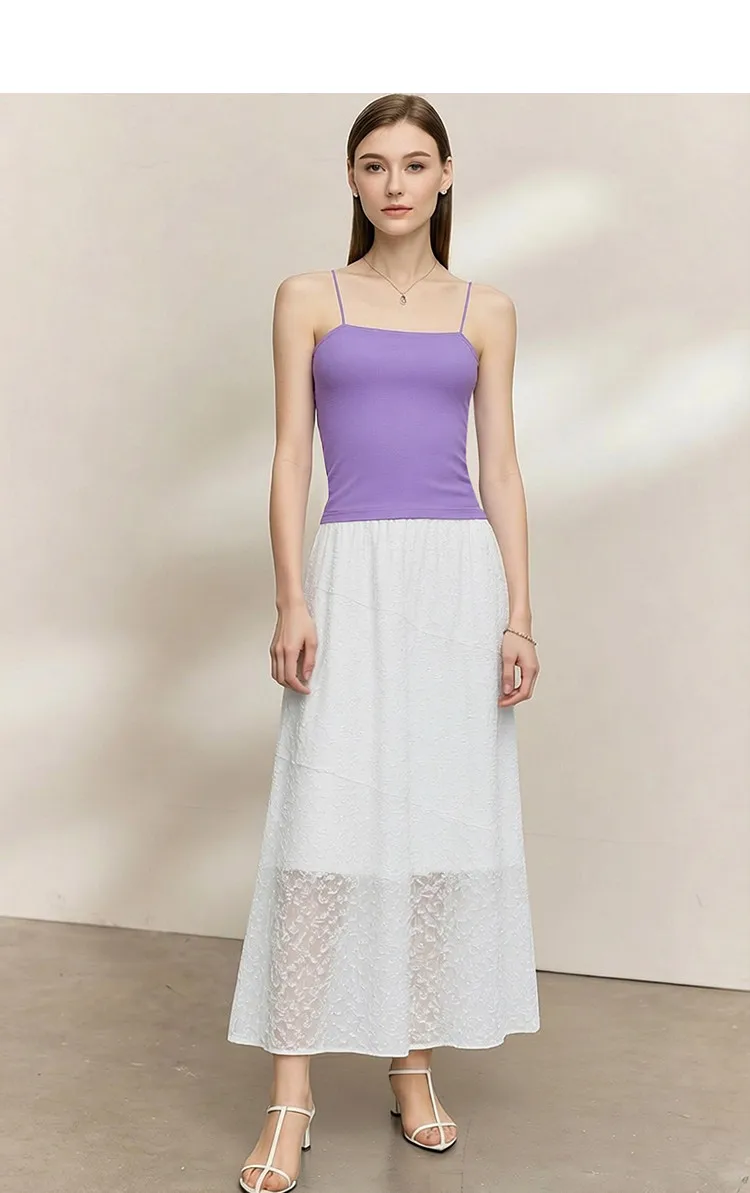 Amii Women's Tank 2026 Summer Stretch Slim Fit Crop Knit Spaghetti Strap Top Casual Versatile Sleeveless Vest For Women 12622088
