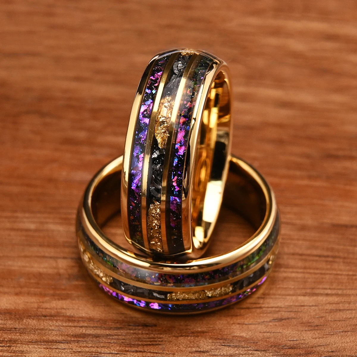 8MM Meteorite tungsten ring anillos bague homme de compromiso fashion jewelry Men's wedding bands Amethyst engagement rings gift
