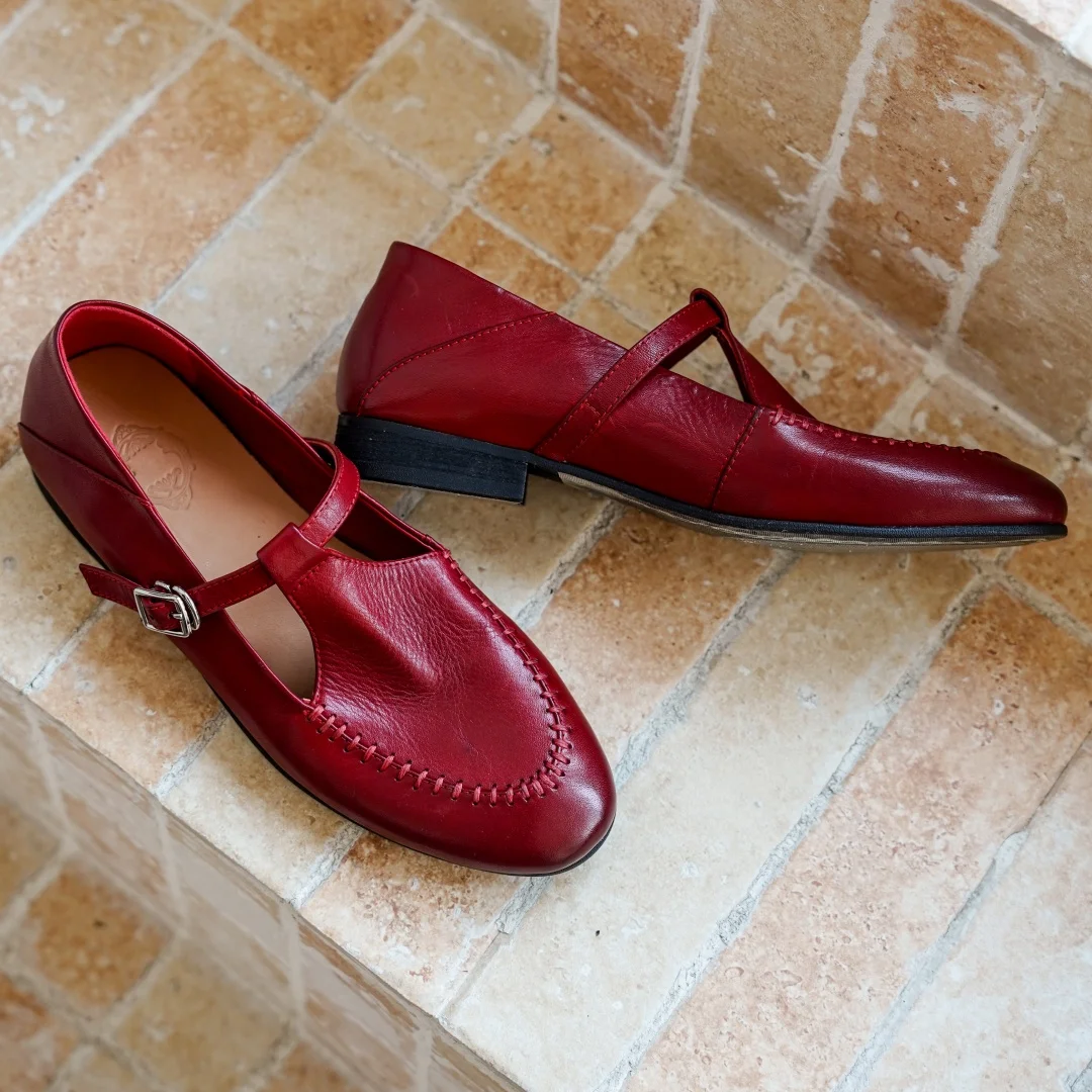 Women's cow leather t-strap slip-on flats loafers round toe high quality soft comfortable casual female moccasins shoes woman