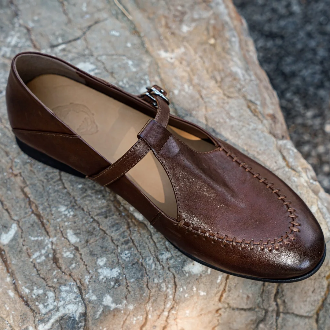 Women's cow leather t-strap slip-on flats loafers round toe high quality soft comfortable casual female moccasins shoes woman