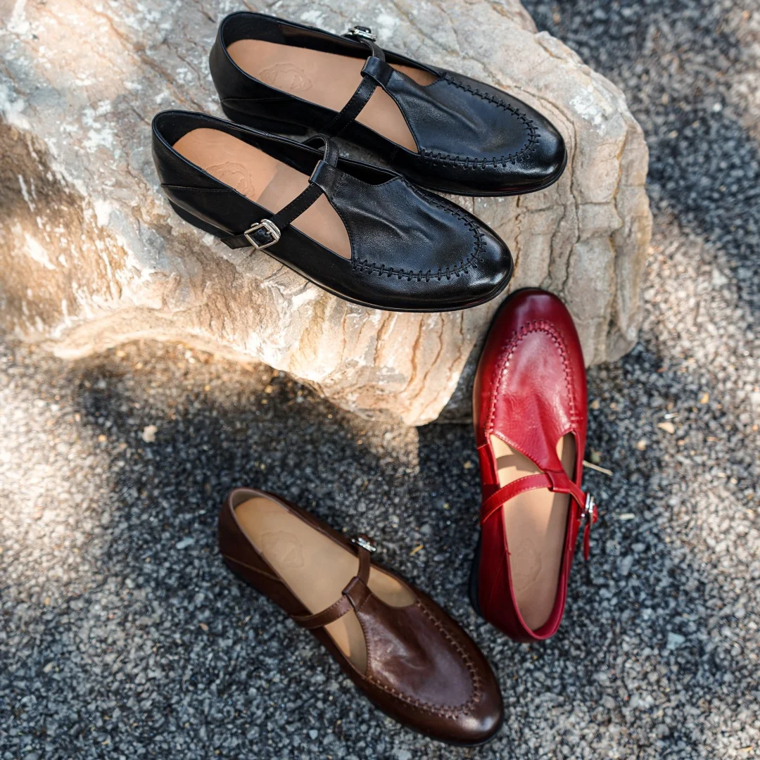 Women's cow leather t-strap slip-on flats loafers round toe high quality soft comfortable casual female moccasins shoes woman