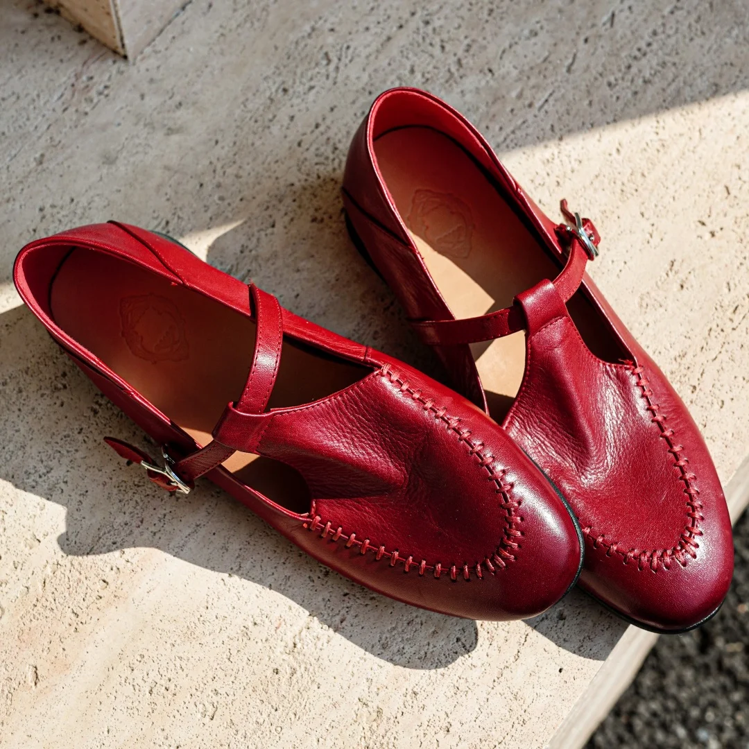 Women's cow leather t-strap slip-on flats loafers round toe high quality soft comfortable casual female moccasins shoes woman
