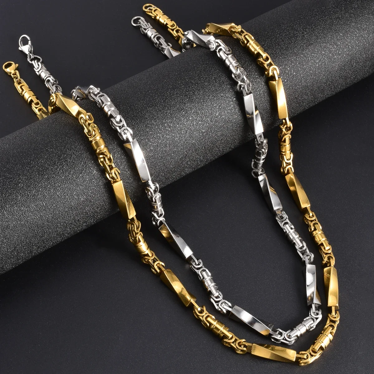 Hiphop Punk Curb Cuban Link Chain Man Gold/Silver Color Stainless Steel Necklace Classic Trendy Daily Wear Party Jewelry