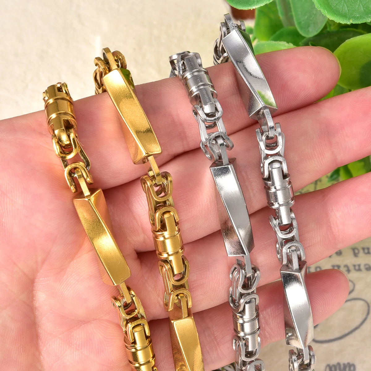 Hiphop Punk Curb Cuban Link Chain Man Gold/Silver Color Stainless Steel Necklace Classic Trendy Daily Wear Party Jewelry