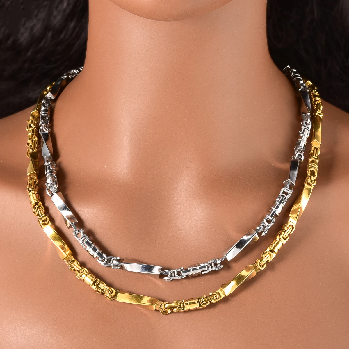 Hiphop Punk Curb Cuban Link Chain Man Gold/Silver Color Stainless Steel Necklace Classic Trendy Daily Wear Party Jewelry