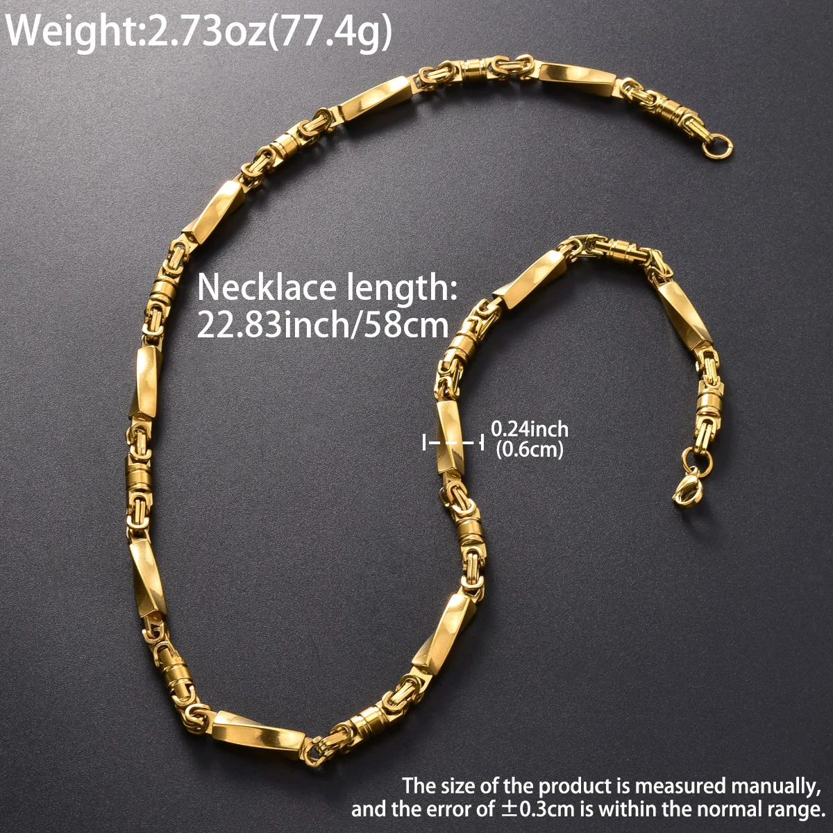 Hiphop Punk Curb Cuban Link Chain Man Gold/Silver Color Stainless Steel Necklace Classic Trendy Daily Wear Party Jewelry