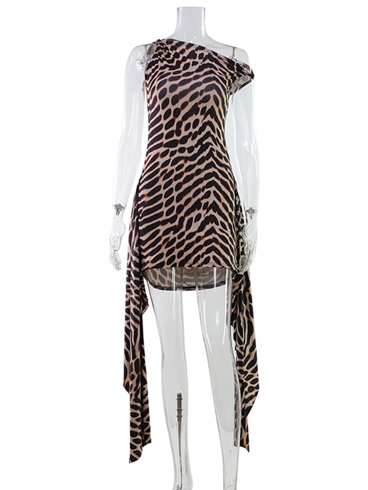 CNYISHE Prints Slash Neck Women Dresses Sleeveless Sheath Ribbon Fashion Party Outfits Sexy Club Bodycon Hip Wrap Female Robes