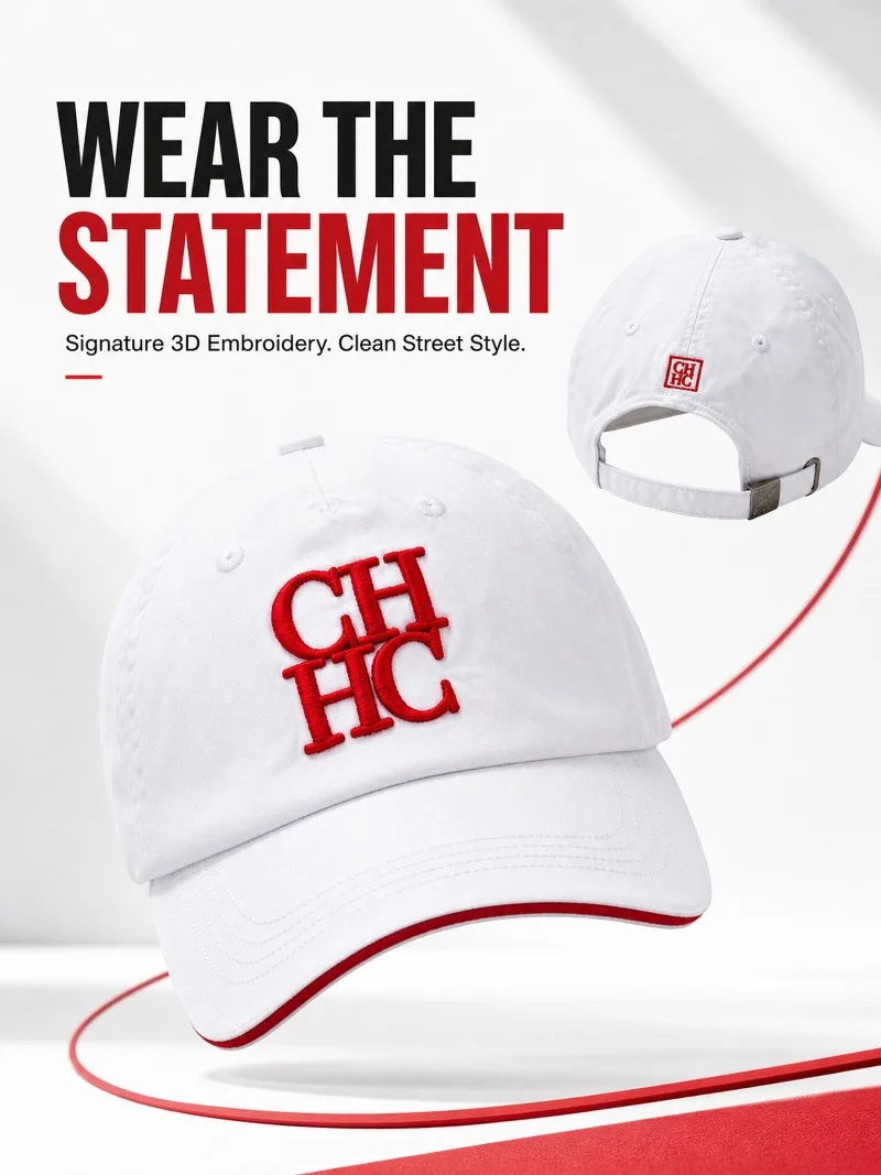 CHHC Minimalist Baseball Cap Unisex Casual Embroidery Letter Print Snapback Hat Streetwear Sun Protection Trendy