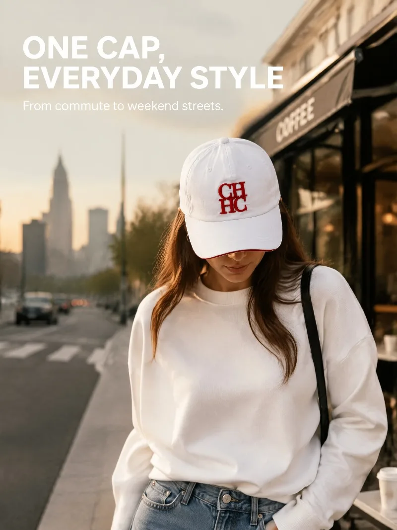CHHC Minimalist Baseball Cap Unisex Casual Embroidery Letter Print Snapback Hat Streetwear Sun Protection Trendy