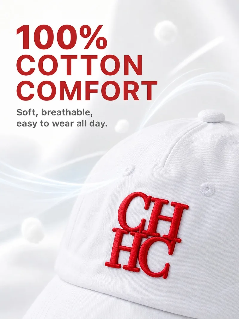 CHHC Minimalist Baseball Cap Unisex Casual Embroidery Letter Print Snapback Hat Streetwear Sun Protection Trendy