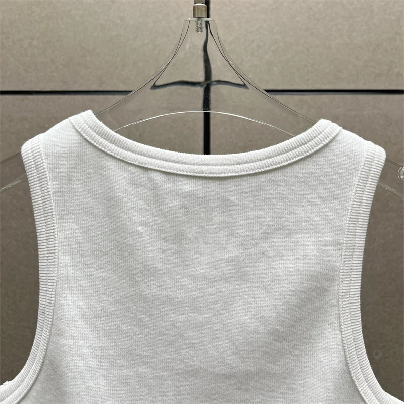 Women t-shirts New twisted flower knotted sleeveless top for summer 2025 Elastic slim pure cotton women's vest corset crop top